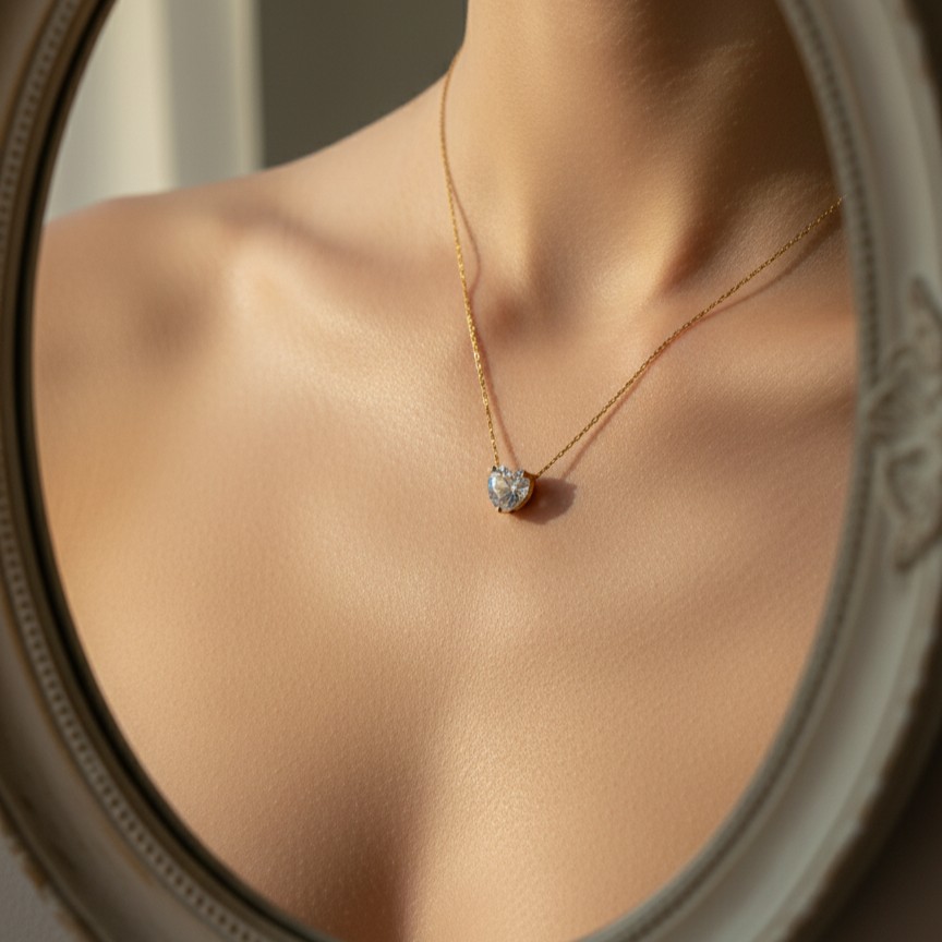 True Love Heart Solitaire Necklace