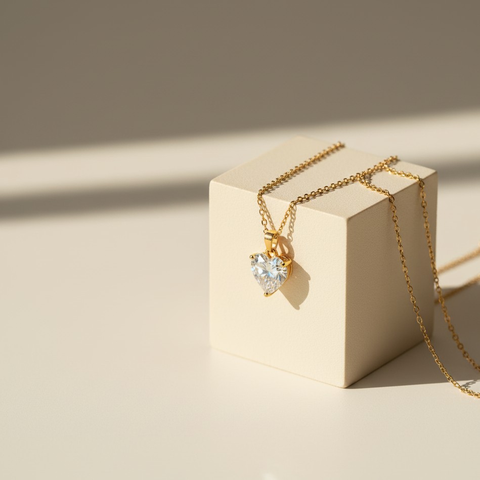 True Love Heart Solitaire Necklace