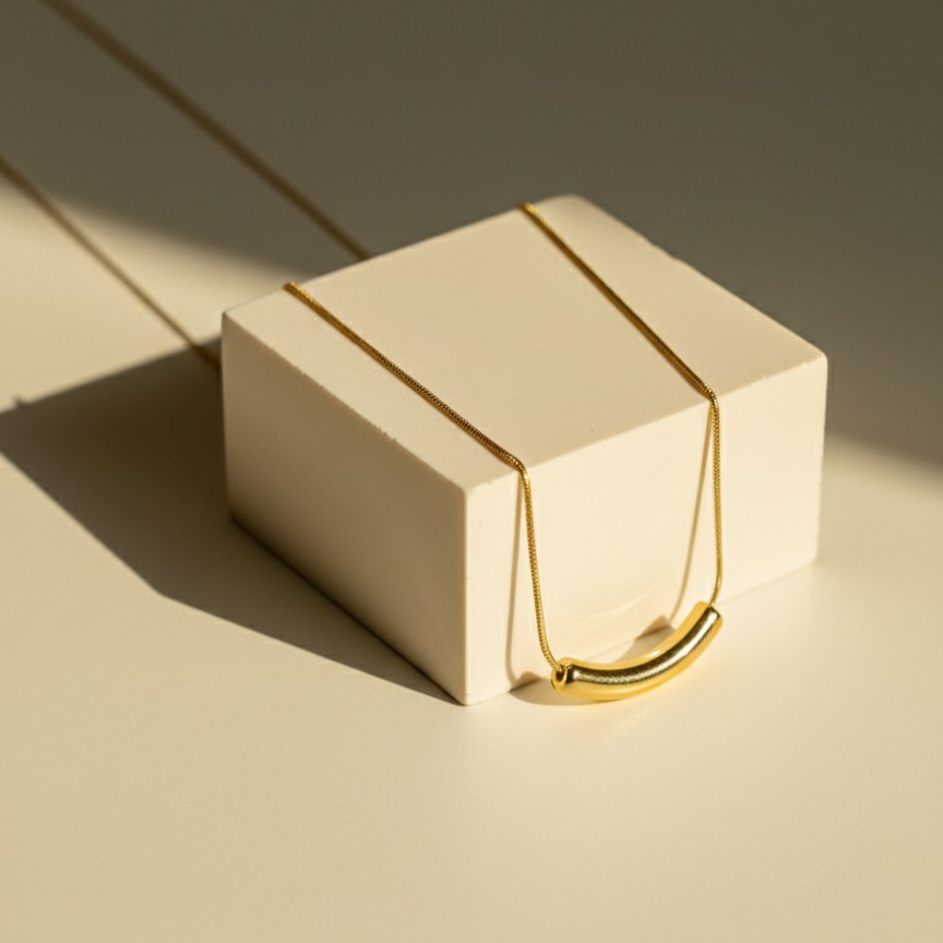 Arc Elegance Bar Necklace